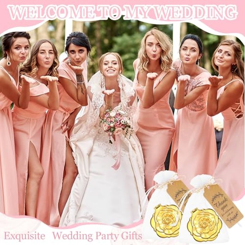 24 Sets Rose Compact Mirrors Brush Bulk Quinceanera Party Favors for Guests Travel Mirror Thank You Gifts Bulk for Sweet 16 15 Party Favors Bridal Shower Wedding Souvenirs(Gold)
