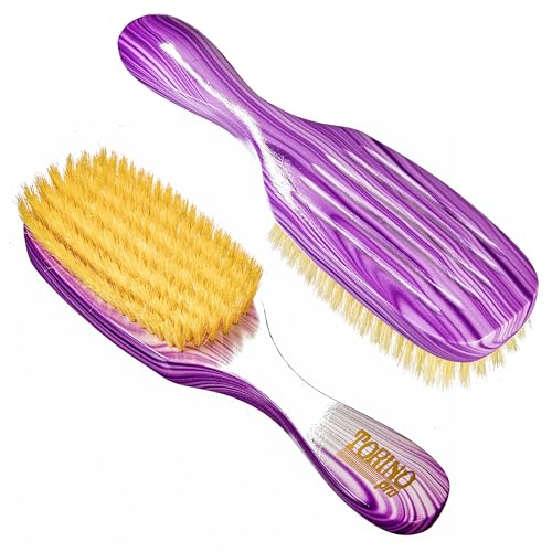 Torino Pro Wave Brush #701-7 Row Soft bristles -100% Pure Boar Bristles - Great for laying down your 360 Waves