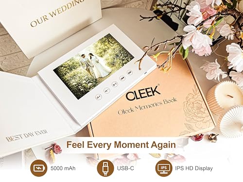 2024 Version Wedding Digital Memory Book 7-Inch HD Video Photo Album - Memories Wedding Gift