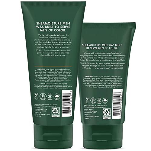 SheaMoisture Beard Care Set ? Beard Wash & Full Beard Detangler with Shea Butter & Maracuja Oil, Gifts for Men (2 Piece Set)