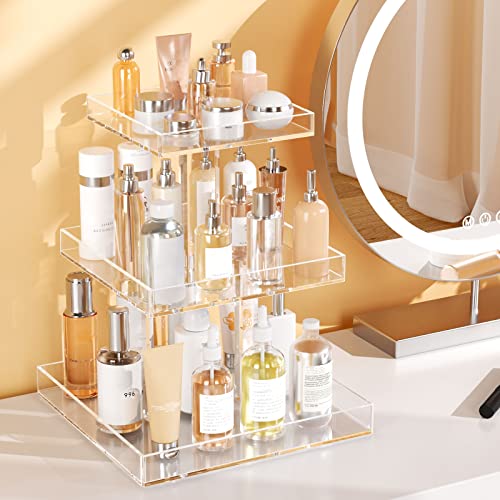 NIUBEE 3-Tier Acrylic Perfume Organizer Stand - 12.4 x 2.2 x 13.1 Inches