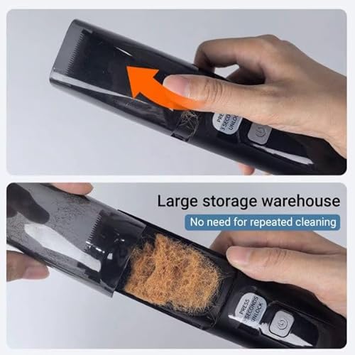 Vacuum Beard Trimmer for Men ? Mustache Trimmer with Adjustable Comb - Men's Beard Trimmer Cordless - Beard Trimmer with Vacuum Precision Dial, Low Noise, Waterproof Grooming Kit