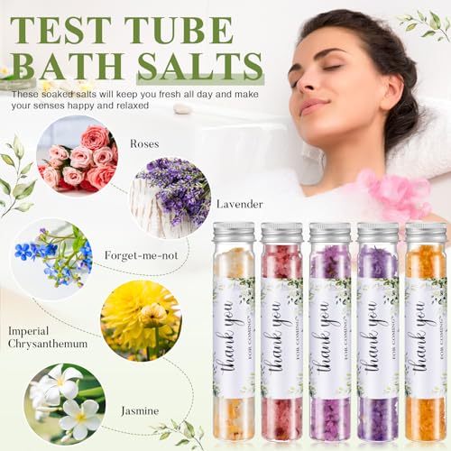 12 Pcs Aromatherapy Bath Salts Test Tube Set - Greenery Spa Gifts for Women