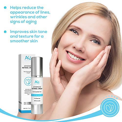 Retinol Cream for Face with Hyaluronic Acid ? Unscented Anti Aging Night Moisturizer with Natural Ingredients, Especially Formulated for Sensitive Skin and those New to Retinoids -USA Made, 1.75 Ounce