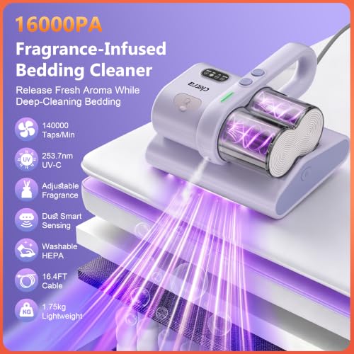 Purple Mattress Vacuum Cleaner with UV-C Light, 16Kpa Suction Bed & Sofa Dust Remover
