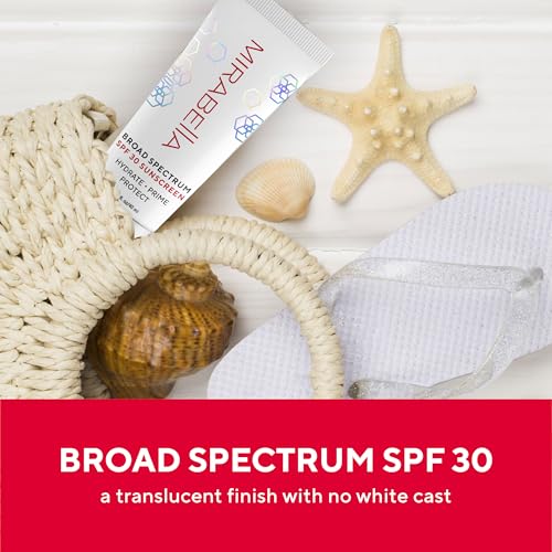 MIRABELLA - Hydrate Prime Protect Face Primer with SPF 30, Age-Defying SPF Moisturizer Sunscreen Roller, Skincare Essential with Hyaluronic Acid, 1.35 fl. oz Face Roller Applicator, All Skin Types