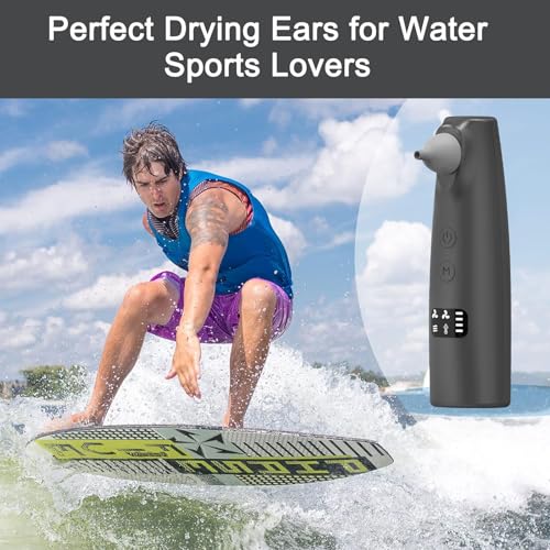 Hobcoyrs Gray Portable Rechargeable Ear Dryer with Warm & Natural Air Modes