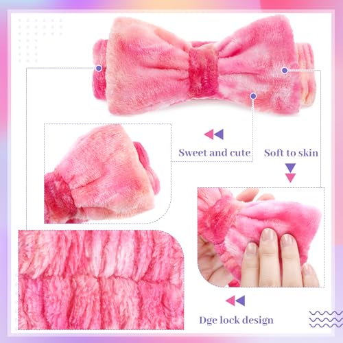 Tie-Dye Elastic Face Wash Headbands - Pack of 24 for Makeup & Skincare