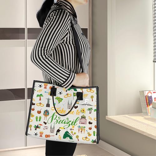 LEVLO Brazil Culture Travel Cosmetic Bag - World Cup Souvenir Gift Zipper Pouch Bag For Traveler