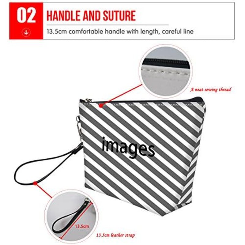 Amzbeauty Leopard Makeup Bag Gift Women Girls Leather Purse Toiletry Pouch Travel Cosmetic Bags