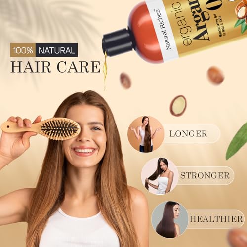 Natural Riches Moroccan Argan Oil 16 Fl Oz Pack of 1 Deep Moisturizing Hair & Skin Oil