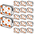 Basketball Clear Makeup Bags Set of 24 Waterproof Cosmetic Pouches with Zipper
