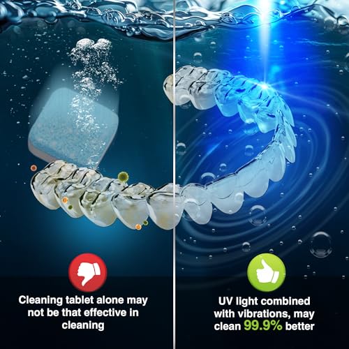Retainer Pod Ultrasonic Dental Cleaner Machine 48kHz with UV Light - 200ml