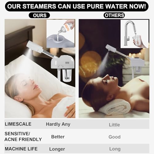 White Professional Ozone Facial Steamer with Touch Control - Skin Spa Equipment