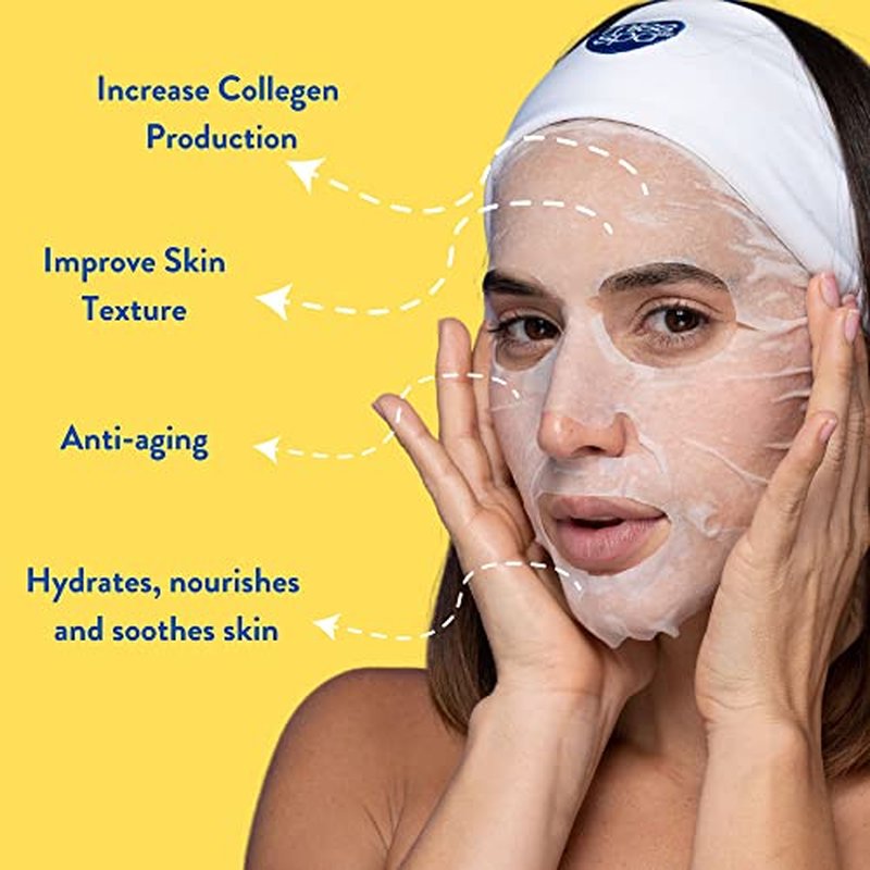 MISS SPA Face Masks Skin Care Bee Venom, Anti-Aging Skin Care for Women, Plumps Skin Face Mask Beauty, Hydrating Moisturizing and Nourishing Face Sheet Masks, 4 Pack