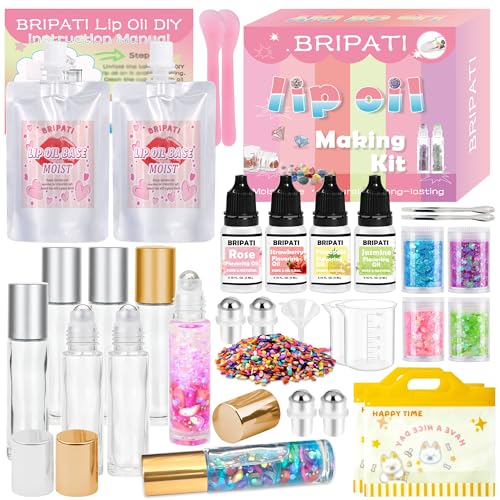 Pink DIY Lip Gloss Making Kit with Roller Bottles & Accessories