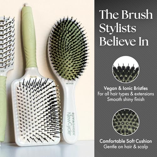 Olivia Garden NewCycle Professional Hair Brush - Smoothing Paddle - Eco-Friendly