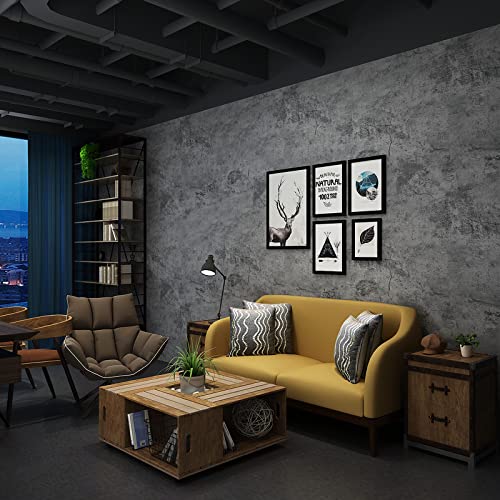 Large Blue Grey Concrete Peel and Stick Wallpaper - 24 x 59.1 Inches Variation of Grey Blue
