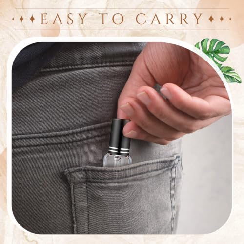 15 ml Glass Perfume Atomizer Set - Black Lid, Leakproof, Refillable, Travel Size - 20 Pcs
