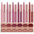 URQT 12pcs Lip Liner and Lipstick Makeup Set, 6 Velvety Matte Liquid Lipsticks + 6 Matching Smooth Lip Liner One Step Lips Makeup Kits Waterproof Long Lasting Matte Lipstick Gift Set (Set B, 12)