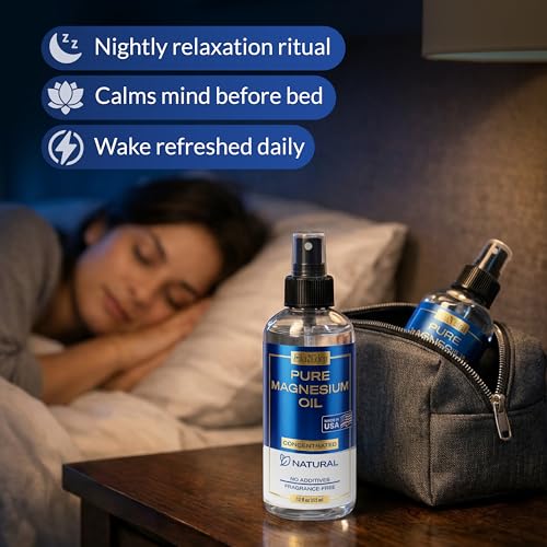 Magnesium Oil Spray 2-Pack - 24 Fl Oz for Sleep & Leg Cramps, Ella & Eden