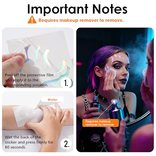 Demon Hunter Tattoos Anime Laser Tattoo Stickers Cosplay Tattoo Stickers 8pcs Stickers Temporary Tattoos for Cosplay and Costume Parties