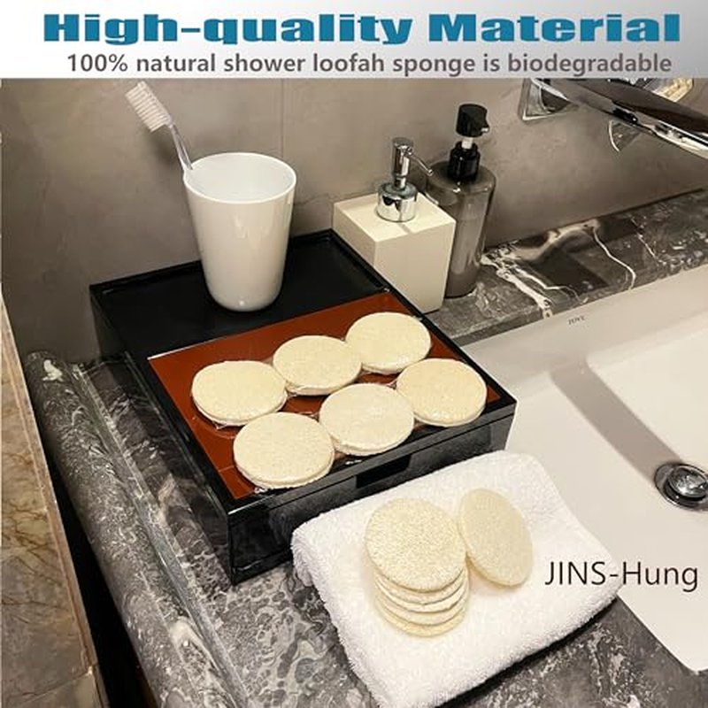 108 Pack Natural Loofah Sponge Exfoliating Face Pads - Facial Body Scrubbers Pad - When Bath Shower and Spa - Loofa Sponges Brush Scrub - Bulk Loofahs Scrubber - Cleansing Skin for Women and Men