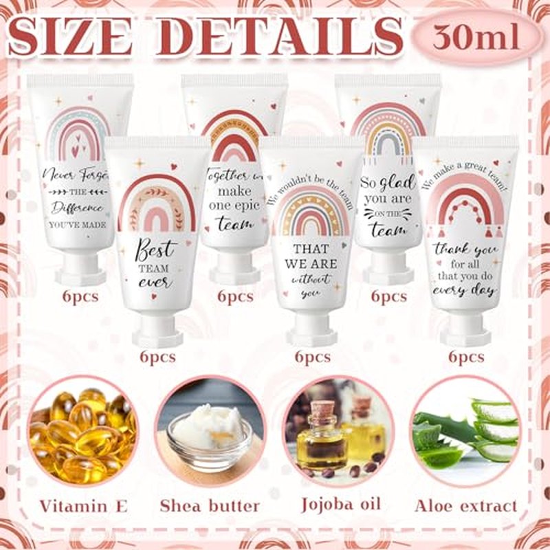 36 Pack Employee Appreciation Team Gifts Bulk Travel Size Hand Cream Inspirational Thank You Gifts Small Hand Lotions for Women Mothers Day Crna Nurse Teacher Employees Coworkers Staff