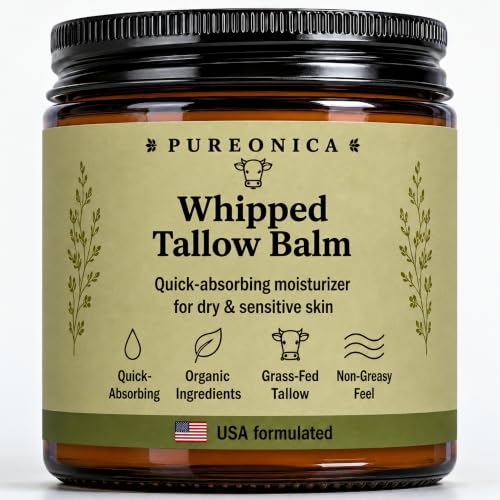 Pureonica Unscented Grass Fed Beef Tallow Face Moisturizer 4 Oz - Deep Hydration