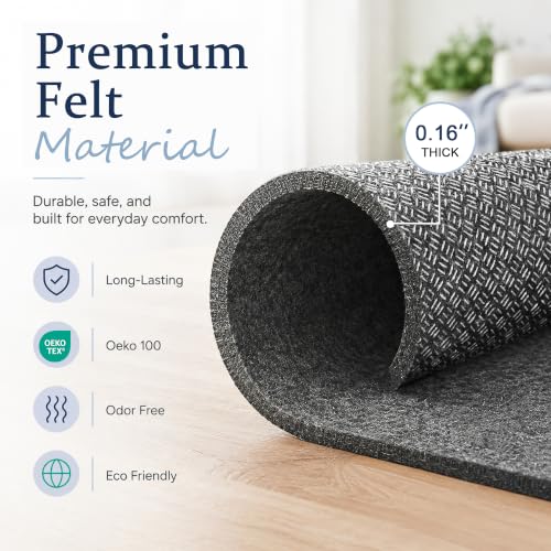 Merelax 9' x 12' Non Slip Rug Pad with Cushioned Grip, 4mm Thick, Rectangular