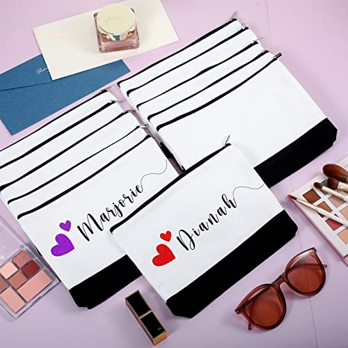 20 Pack Canvas Makeup Bags with Zipper for DIY Customization, Travel & Storage