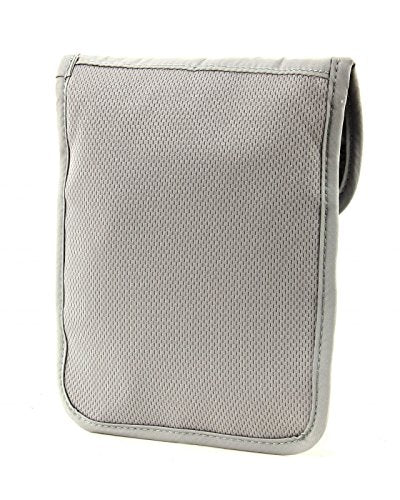 Anti-Theft RFID Neck Pouch - Travel Safe with Adjustable Strap, Neutral Grey (One Size)