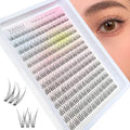 Lash Clusters Natural Look Wispy C Curl Lash Extensions, Natural Lash Clusters Clear Band 8-12MM 168pcs DIY Eyelash Extension, Yasnai Individual Eyelash Clusters DIY at Home