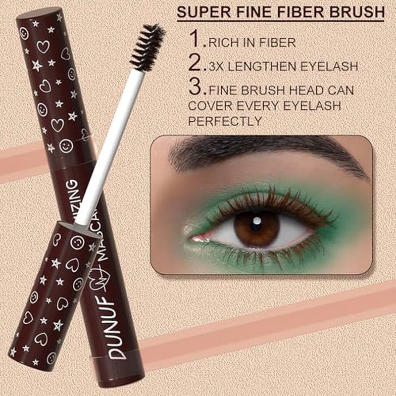 FantasyDay Smudge-Proof Colorful Mascara Set Liquid Lash Extensions Cosmetics, 8 Pcs Washable Volumizing Lengthening Defining Curling No Clumping Mascara Premium Xmas Eye Makeup Gift Set