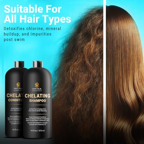 Chelating Clarifying Shampoo & Conditioner Set for Hard Water & Chlorine - Swimmers Hair Care