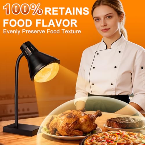 VOJPGJP Food Heat Lamp – Fast 3-Second Heating, Compact Buffet Warmer