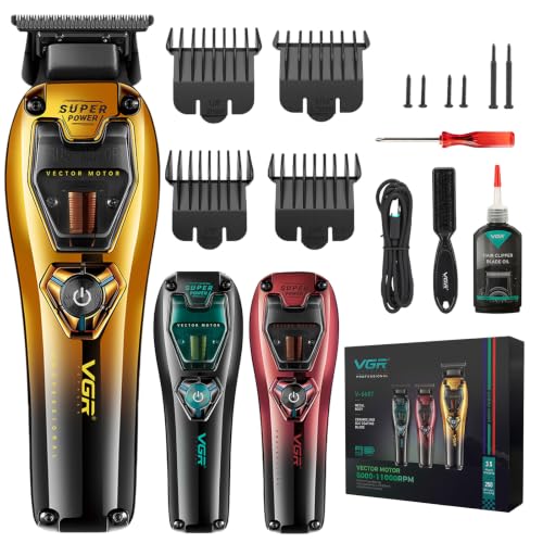 Men's Hair Trimmer with Zero-Gap T-Blade, 11000 RPM, Cordless Grooming Kit