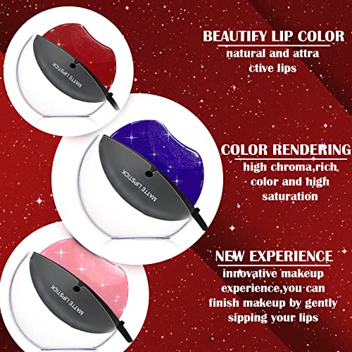 DAGEDA 3 Colors Lazy Lipstick, Pearl Lipstick Magic Color Changing Lipstick, Labiales Magicos Long Lasting Moisturizing Lipstick, Not Fade Lip Shape Lipstick for Lazy People£¨Color A£©