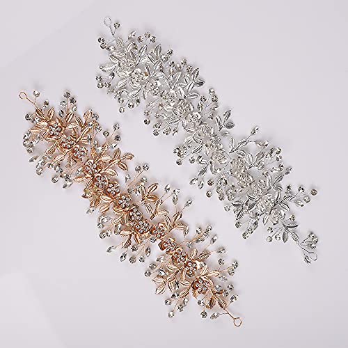 Gold Wedding Hair Vine with Pearl Flowers and Rhinestones - Bridal Headpiece for Bride Bridesmaid Flower Girl Variation of THIS listing