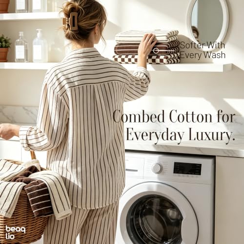 Brown Cotton Hand Towel Set - 3 Pieces, Soft & Absorbent Bathroom Towels