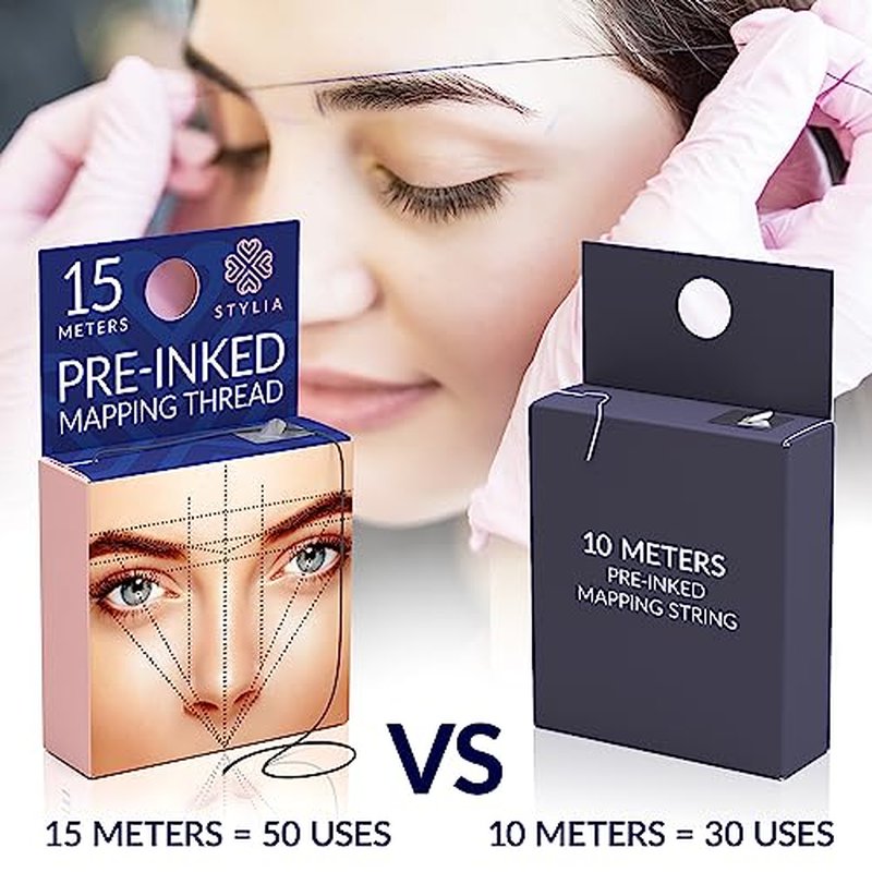 Microblading Supplies Pre-Inked Eyebrow Mapping String ? 30 Meters - Ultra-Thin, Mess-Free Thread, Create a Crisp, Spot-on Brow Map Every Time ? Hypoallergenic, Cosmetic Grade For Permanent Makeup