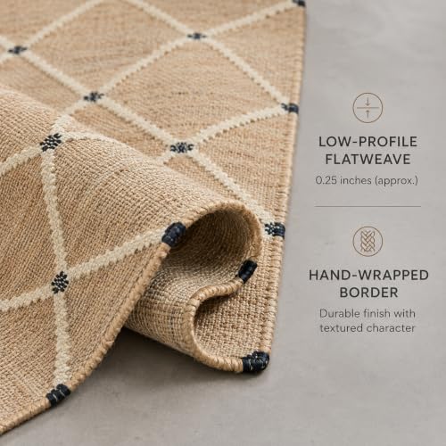 4x6 Hand Woven Jute Area Rug - Geometric Natural Home Decor