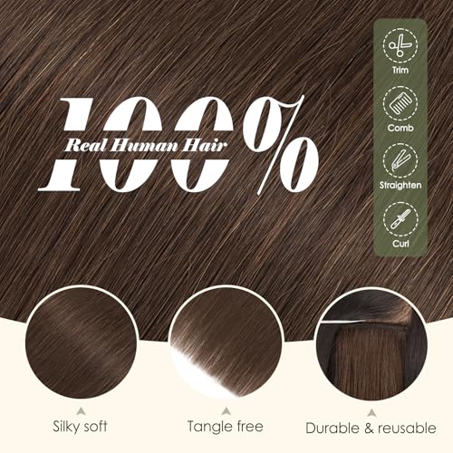 Dark Brown Short Clip-In Hair Extensions 14 Inch 36g - Remy Human Hair