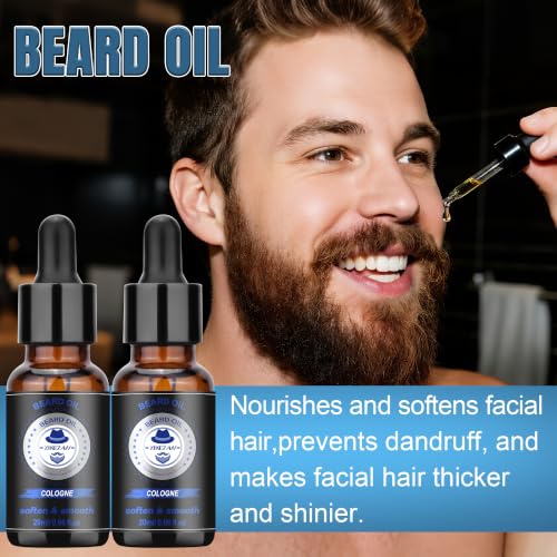 XIKEZAN Beard Kit for Men with Cologne - Softening & Grooming Set