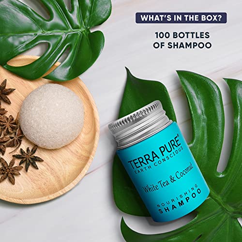 100 Pack 1 oz Travel Shampoo Bottles - White Tea & Coconut Hotel Toiletries Variation of THIS listing