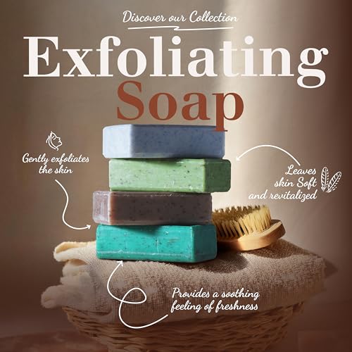 Lavender Exfoliating Bar Soap - French Milled Hand & Body Soap, 3 Pack