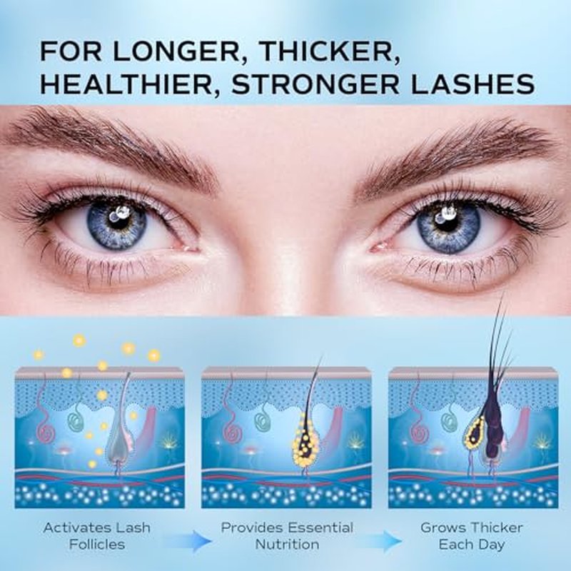Advanced Lash Serum for Eyelash Growth: LashRay Renewing Eyelash Serum, Peptide-Infused Lash Enhancing Treatment to Grow Longer Thicker Natural Lashes for Women, 0.1 oz