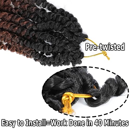 Bestlove Passion Twist Crochet Hair 18 Inch T1B/30/27 - Pack of 8