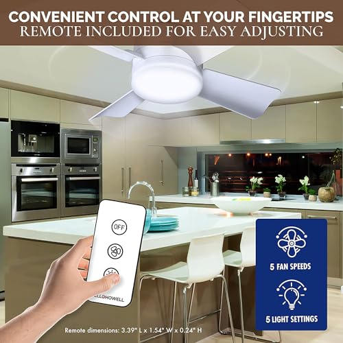 White 5-Speed Ceiling Fan with LED Light & Remote Control - Pack of 2