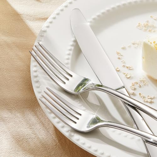 60-Piece Stainless Steel Flatware Set for 12 with Modern Mirror Finish